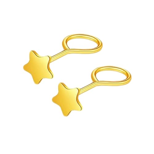 Ohrstecker Gold, Ohrringe Damen Elegant 24 Karat Gelbgold Stern Modeschmuck Geburtstagsgeschenk von Dsnyu