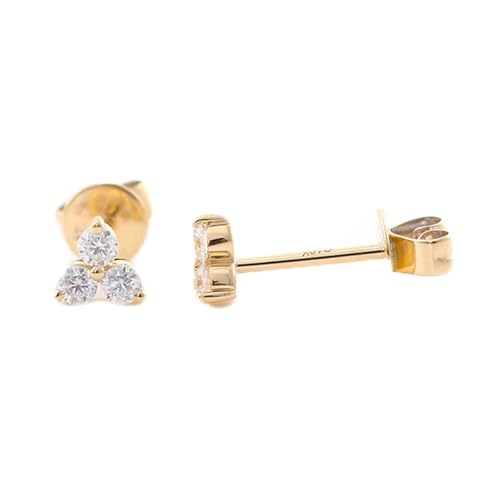 Ohrstecker Gold 750, Damen Ohrringe 3 Edelstein Moissanit Modeschmuck für Ehefrau Mutter von Dsnyu