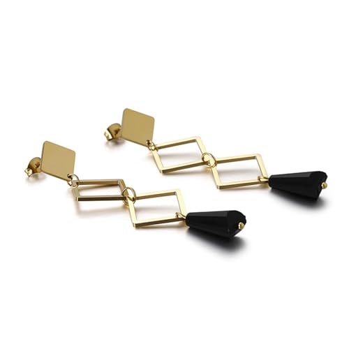 Ohrstecker Gold Damen, Modeschmuck Ohrringe Edelstahl Hohle Rautenform Elegant Tragus Piercings von Dsnyu