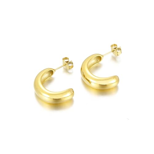 Ohrstecker Gold Vintage, Ohrringe Damen Edelstahl C-Form Tragus Piercings mit Schmuck Box von Dsnyu