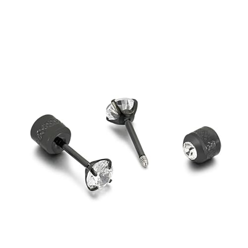 Ohrstecker Schwarz Damen, Damen Ohrringe Edelstahl mit Rundem Zirkonia Schmuck Jahrestag Geschenk von Dsnyu