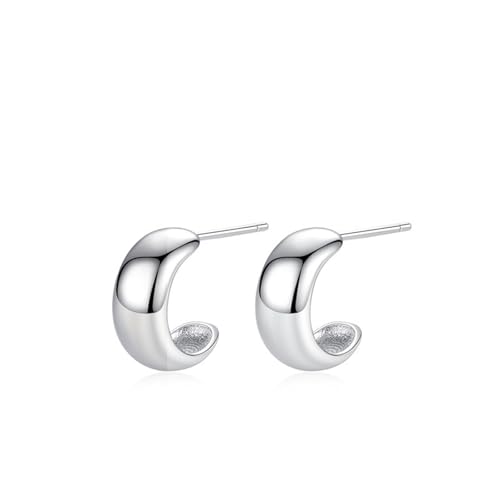 Ohrstecker Silber 925, Ohrringe Hochzeit Silber Klobige C-Form Damen Schmuck Mode Knorpel Piercing Geschenk für Geburtstag von Dsnyu