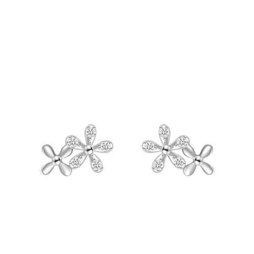 Ohrstecker Silber 925 Klein, Ohrringe Silber Elegant Blume Zirkonia Runde Form Damen Schmuck Mode Knorpel Piercing von Dsnyu