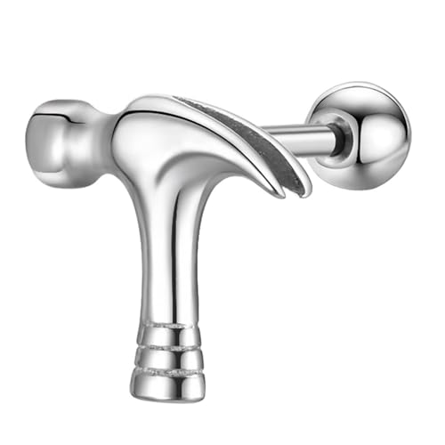 Ohrstecker Silber Edelstahl, Damen Ohrringe Hammer Schmuck Mode Knorpel Piercing Geschenk für Geburtstag 1 Stück Ohrstecker Silber Edelstahl, Damen Ohrringe Hammer Schmuck Mode Knorpel Piercing Geschenk für Geburtstag 1 Stück von Dsnyu