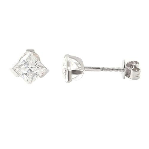 Ohrstecker Weissgold, Damen Ohrringe 9K Weißgold Einfach Moissanit Modeschmuck Geburtstagsgeschenk von Dsnyu