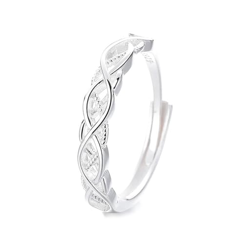 Promise Ring Silber 925, Verlobungsringe Damen Geometrisches Muster Silber Schmuck Größe Verstellbar von Dsnyu