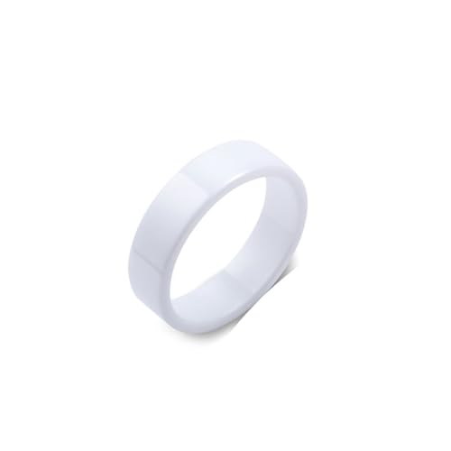 Ring Damen 54, Verlobungsring Mann Weiß Minimalistischer Keramikring Schmuck 6mm Breit Keramik Cool Jahrestag Geschenk von Dsnyu