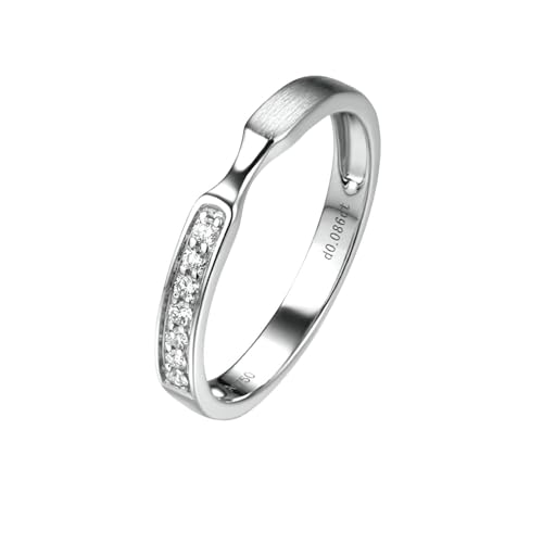 Ring Damen Gold 375, Promise Ring Moissanit Runden Hochzeitsringe 9 Karat Weißgold Größe 53 (16.9) von Dsnyu