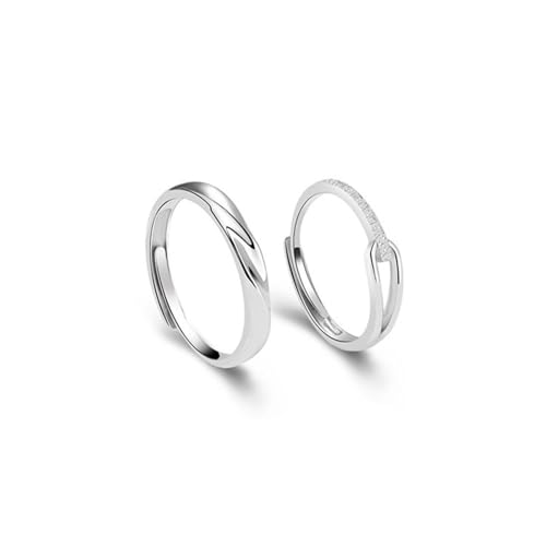 Ring Damen Silber 925, Eheringe Möbiusband Silber Paar Partner Schmuck für Sie Größe Verstellbar von Dsnyu