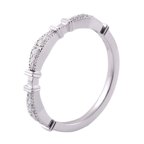 Ring Damen Weissgold 585, Verlobungsringe Weiß Moissanit Runden Silber Trauringe 14K Gold Größe 65 (20.7) von Dsnyu