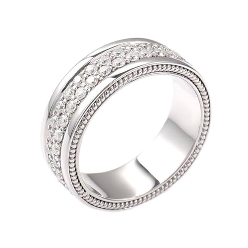 Ring Gold 375 Echtgold, Promise Ring Männer Moissanit Luxus Ehering 9 Karat Weißgold Größe 66 (21.0) von Dsnyu