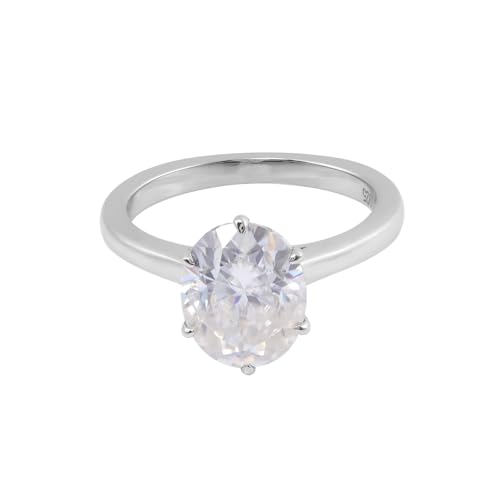 Ring Gold 375 Echtgold, Ring Frauen Moissanit 1ct Solitär Trauringe 9 Karat Weißgold Größe 63 (20.1) von Dsnyu