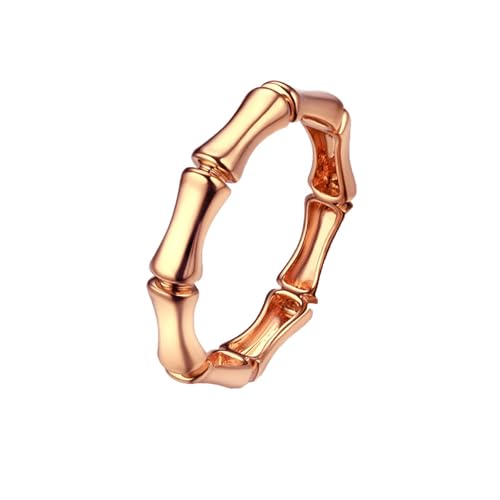 Ring Gold Damen 375 Echtgold, Promise Ring Bambusgelenk Hochzeitsringe 9K Roségold Größe 65 (20.7) von Dsnyu