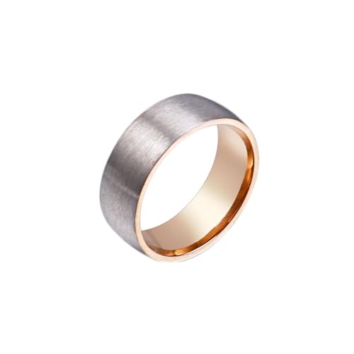 Ring Rosegold Damen, Trauringe Edelstahl Matt Rund Größe 67 (21.3) Herren Schmuck für Geburtstag mit Box von Dsnyu