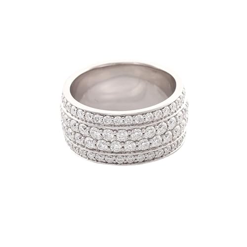 Ring Weißgold 375, Promise Ring Herren 9K Gold Eternity Round mit Moissanit Silber für Ehefrau Mutter Größe 57 (18.1) von Dsnyu