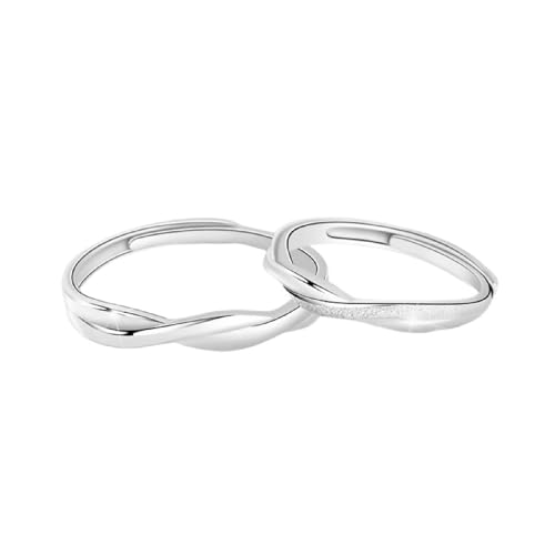 Ringe Silber 925 Damen, Engagement Ring Möbiusband Zirkonia Runde Form Silber Schmuck Größe Verstellbar von Dsnyu