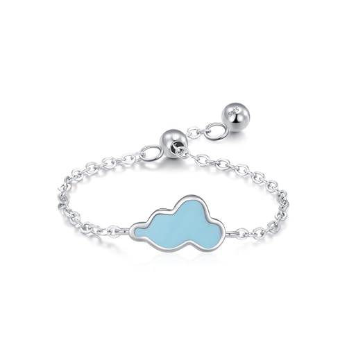 Ringe Silber 925 Damen, Hochzeitsringe Cloud Verstellbare Kette Silber Schmuck Größe Verstellbar von Dsnyu
