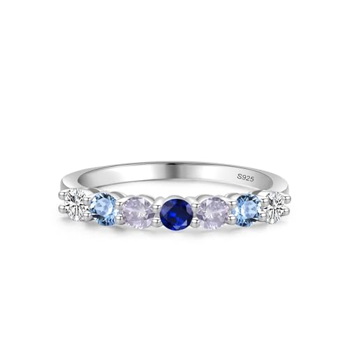 Ringe Silber 925 Damen, Verlobungsringe Eleganter Stil Zirkonia Runde Form Silber Schmuck Größe 60 (19.1) von Dsnyu