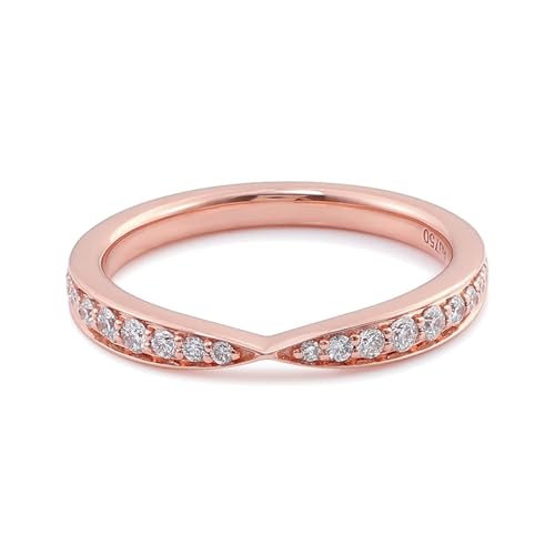 Rosegold Ring 585, Eheringe Damen 14K Gold Morbius-Schmuck mit Moissanit für Ehefrau Mutter Größe 52 (16.6) von Dsnyu