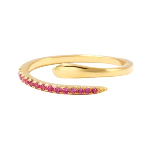 Rubin Ring Gold, Promise Ring for Her 9K Gelbgold Verstellbarer Schmuck für Verlobung Hochzeit Größe 47 (15.0) von Dsnyu