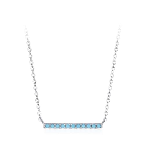 Silber Halskette Damen 925, Halskette Anhänger Anhänger mit Geometrischen Linien Zirkonia Silber Schmuck von Dsnyu