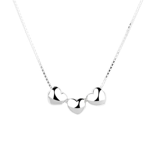 Silber Ketten Damen 925, Herz Halskette Silber Anhänger Größe 40+3cm für Hochzeit Geburtstag von Dsnyu