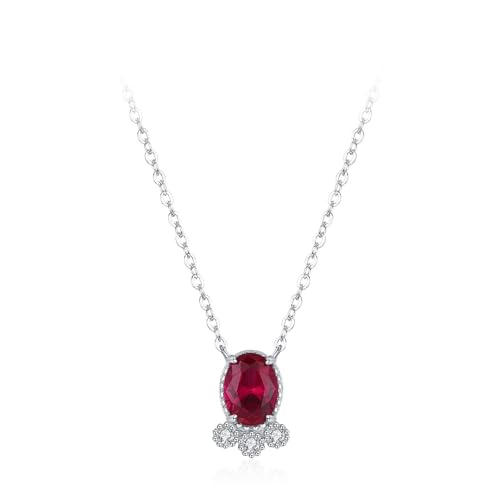 Silber Ketten Damen 925, Pendant Necklace Ovaler Zuckeranhänger Zirkonia Silber Schmuck Geschenk für Geburtstag von Dsnyu