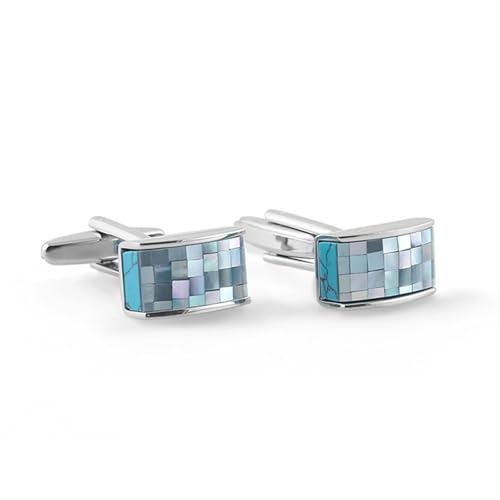 Silber Manschettenknöpfe, Manschettenknöpfe Herren Vintage Blau Einfaches Rechteck Zirkonia Hemd Anzug Damen Schmuck mit Geschenkbox Silber Manschettenknöpfe, Manschettenknöpfe Herren Vintage Blau Einfaches Rechteck Zirkonia Hemd Anzug Damen Schmuck mit Geschenkbox von Dsnyu