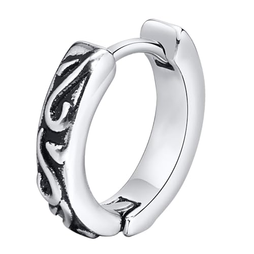 Silber Ohrringe Creolen, Ohrringe Damen Edelstahl Hip Hop Retro Muster Schmuck Mode Elegant 1 Stück Silber Ohrringe Creolen, Ohrringe Damen Edelstahl Hip Hop Retro Muster Schmuck Mode Elegant 1 Stück von Dsnyu