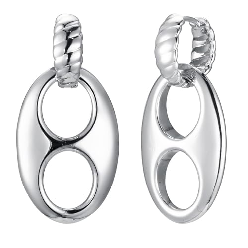 Silber Ohrringe Hängend, Ohrringe Damen Edelstahl Hohle Ovale Form Schmuck Mode Elegant Geschenk für Geburtstag Silber Ohrringe Hängend, Ohrringe Damen Edelstahl Hohle Ovale Form Schmuck Mode Elegant Geschenk für Geburtstag von Dsnyu