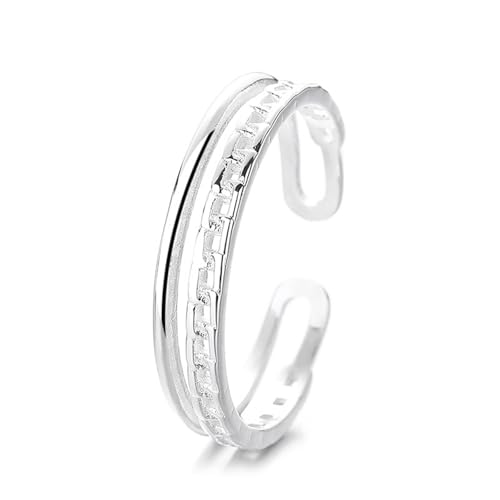 Silber Ring 925, Ring Damen Verlobung Doppelschichthohl Silber Schmuck Größe Verstellbar von Dsnyu