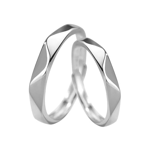Silber Ringe Damen 925, Verlobungsringe Polyeder-Dreiecksschnitt Silber Schmuck Größe Verstellbar von Dsnyu