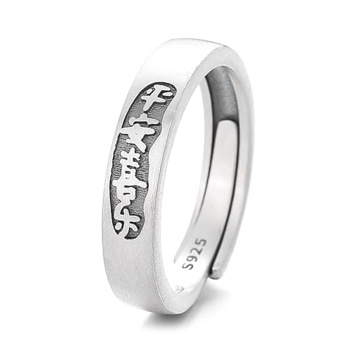 Silber Ringe Damen 925, Wedding Ring Matt Vintage Einstellbar Silber Schmuck Geburtstagsgeschenk von Dsnyu