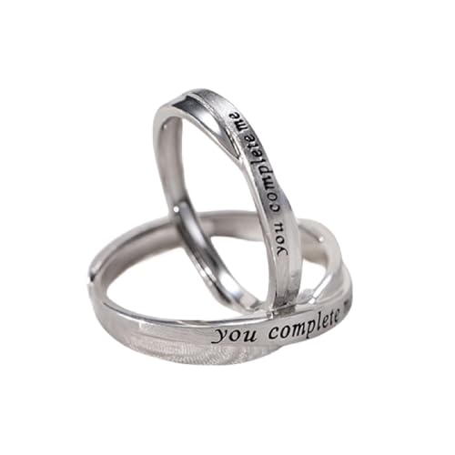 Silber Ringe Damen 925, Wedding Ring Möbiusband Silber Paar Partner Schmuck für Sie Größe Verstellbar von Dsnyu