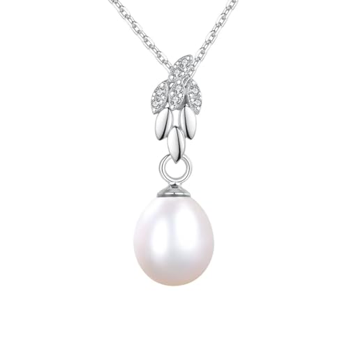 Silberkette Damen 925, Ketten Anhänger Blatt und Perle mit Runden Zirkonia Schmuck Geburtstag Geschenk Weiß Silberkette Damen 925, Ketten Anhänger Blatt und Perle mit Runden Zirkonia Schmuck Geburtstag Geschenk Weiß von Dsnyu