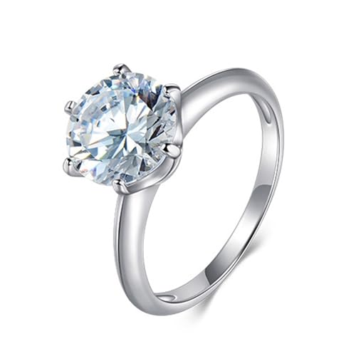 Topas Ring Weißgold, Eheringe Frau 14K Gold Solitär mit 6 Zinken Damen Schmuck Größe 56 (17.8) von Dsnyu
