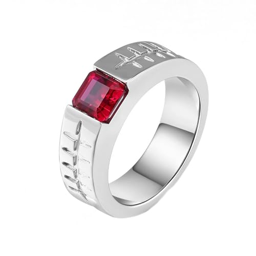 Trauringe Weißgold 585, Promise Ring Men 14K Gold 6 mm Breit Ruby Erstellt für Ehefrau Mutter Größe 53 (16.9) von Dsnyu