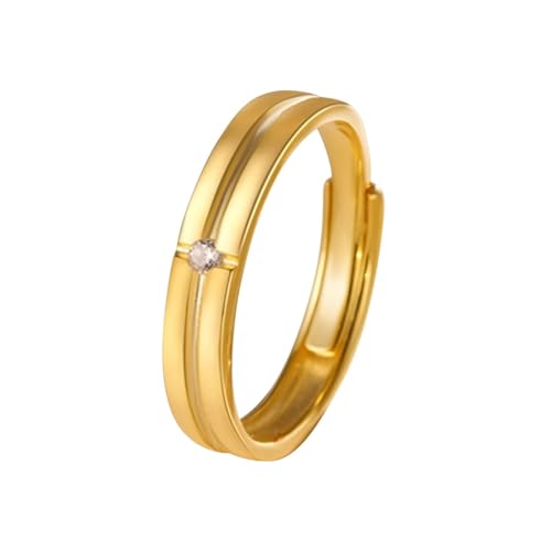 Verlobungsring 750 Gold, Promise Ring For Men Weiß Diamant Runden Hochzeitsringe 18 Karat Gelbgold Größe 56 (17.8) von Dsnyu