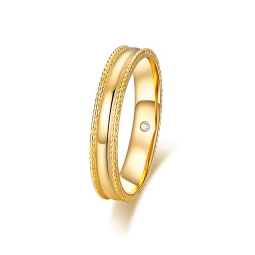 Verlobungsring 750 Gold, Verlobungsring Herren Weiß Moissanit Klassiker Hochzeitsringe 18 Karat Gelbgold Größe 67 (21.3) von Dsnyu