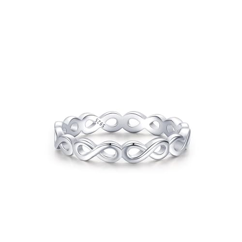 Verlobungsring 925, Damen Ringe Vintage Hohles Unendlichkeitszeichen Silber Schmuck Größe 52 (16.6) von Dsnyu