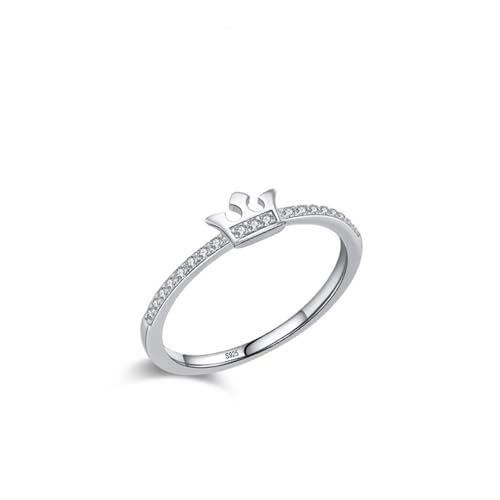 Verlobungsring 925 Silber, Ehering Damen Ewigkeitsband-Krone Zirkonia Runde Form Silber Schmuck Größe 52 (16.6) von Dsnyu