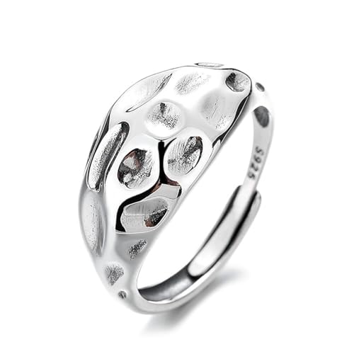 Verlobungsring Damen 925 Silber, Eheringe Vintage Breit Geometrisch Einstellbar Silber Schmuck von Dsnyu