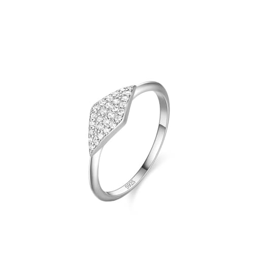Verlobungsring Damen 925 Sterling Silber, Eheringe Rhombus Zirkonia Runde Form Silber Schmuck Größe 60 (19.1) von Dsnyu