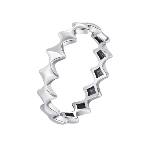 Verlobungsring Gold 375, Eheringe 9K Weißgold Runden Mode Elegant für Hochzeit Größe 56 (17.8) von Dsnyu