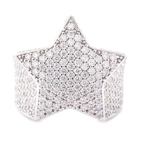 Verlobungsring Gold 585, Promise Ring Herren Moissanit Luxus Ehering 14 Karat Weißgold Größe 60 (19.1) von Dsnyu