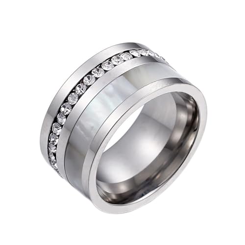 Verlobungsringe Silber, Vintage Ringe Damen Edelstahl Rund mit Zirkonia Größe 57 (18.1) Schmuck Komfort Fit von Dsnyu