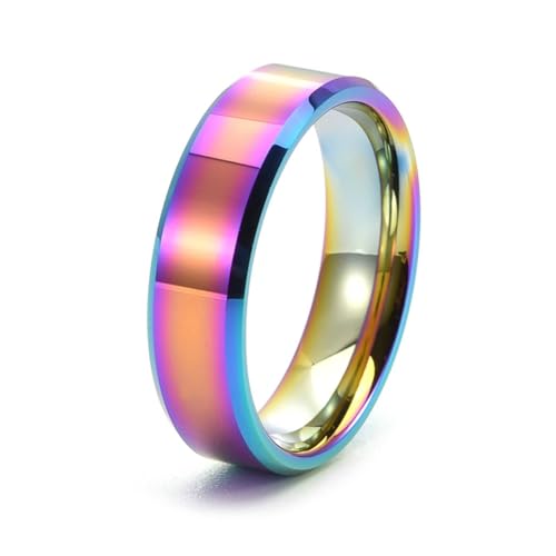 Wedding Ring For Men, Hochzeitsringe Tungsten Bunt Einfach Herren Damen Schmuck 6mm Breit Größe 57 (18.1) Cool Jahrestag Geschenk von Dsnyu