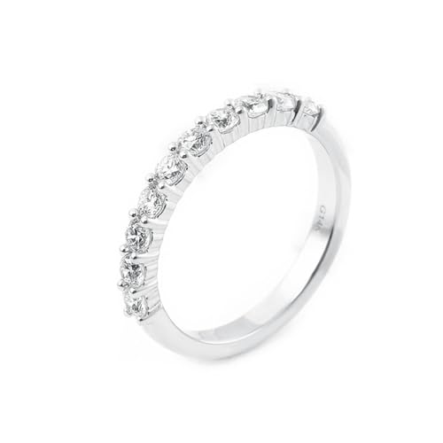 Weißgold Ring Hochzeit, Trauringe Frauen Moissanit Klassiker Echter Schmuck 18 Karat Weißgold Größe 57 (18.1) von Dsnyu