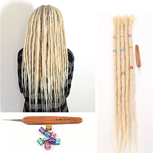 100% Echthaar Dreadlock Extensions 20 Zoll 5 Stränge/Pack Handgemachte Crochet Dreadlocks Extension Für Frauen/Männer Dreadlocks Haar (Blond Farbe) von Dsoar