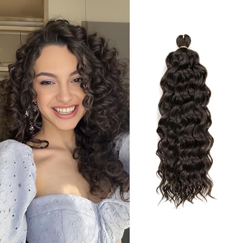 Dsoar 18 Zoll 3 Packungen Hawaii Curl Crochet Haar Ocean Wave Geflecht Haarverlängerung Ombre Gewelltes Haar Synthetische Twist Haarverlängerung für Frauen von Dsoar